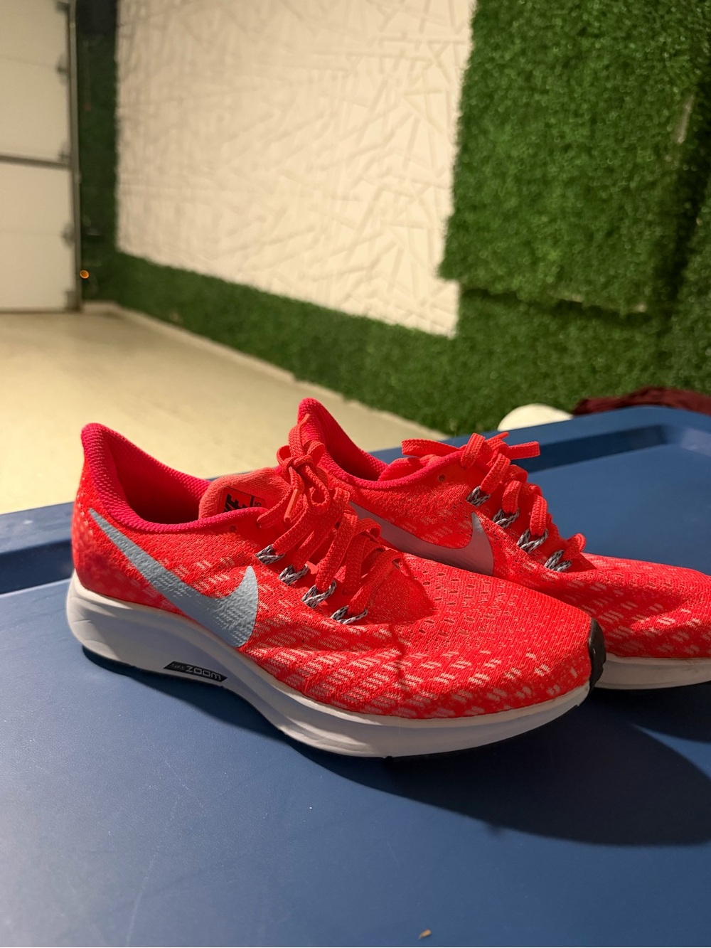 Nike Women's Bright Red Running Sneakers with White Swoosh